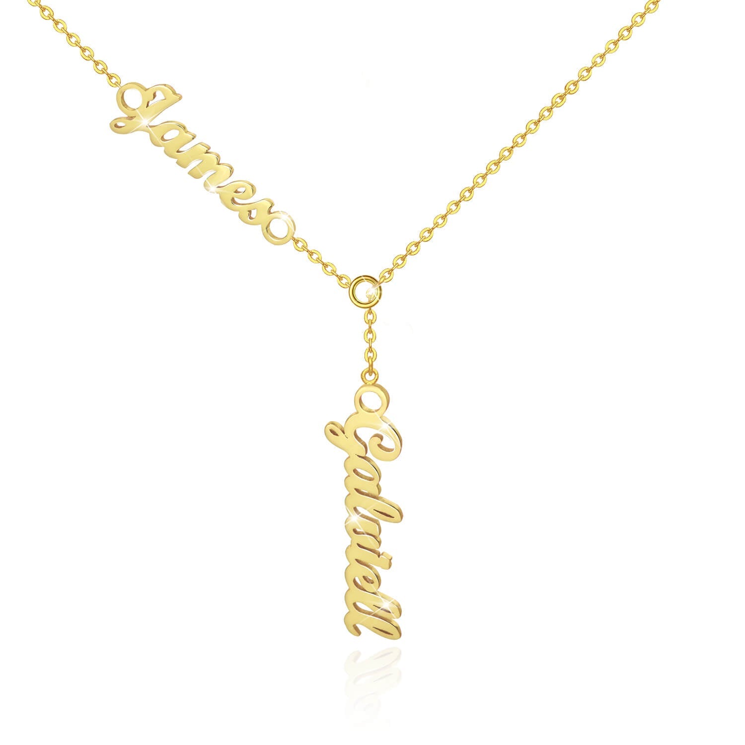 Gold Plated Personalized Double Names Necklace-silviax