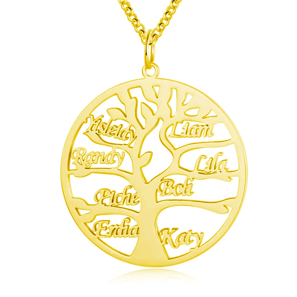 Tree of Life 1 to 8 Name Personalized Custom Family Necklace Jewelry Gift for Mom Women-silviax