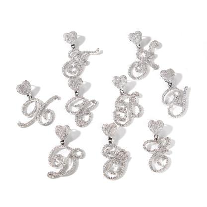 Tennis Chain Letter Pendant Custom Personalized Initial Necklace Zircon Chain Necklace -silviax