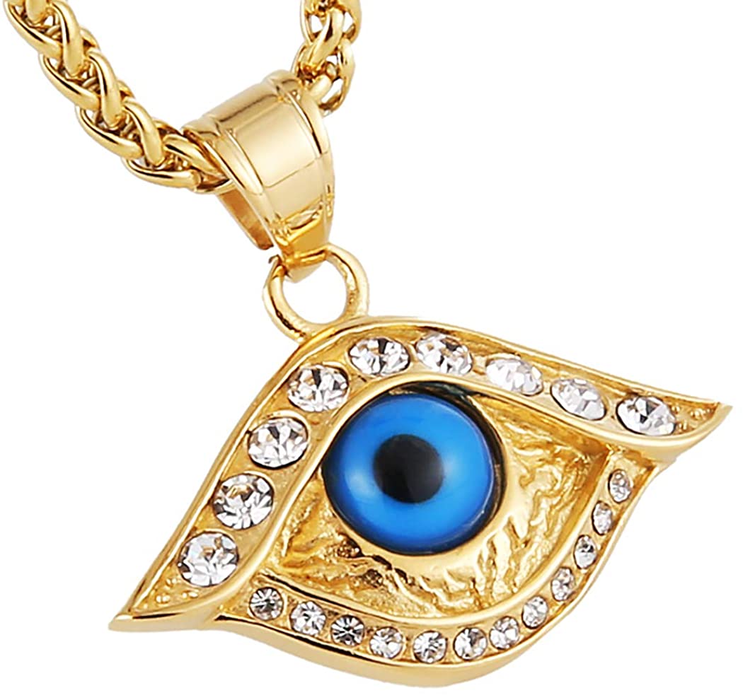Death Eye Pendant Gold Plated Necklace-silviax