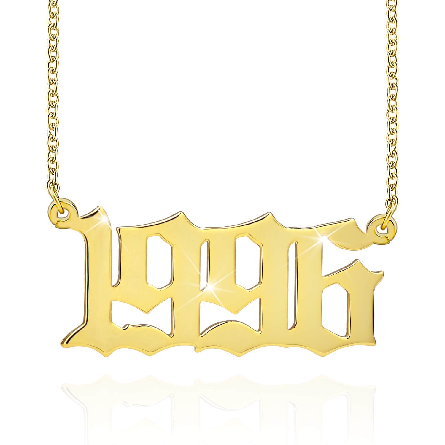Birth Year Number Gold Plated Personalized Necklace-silviax