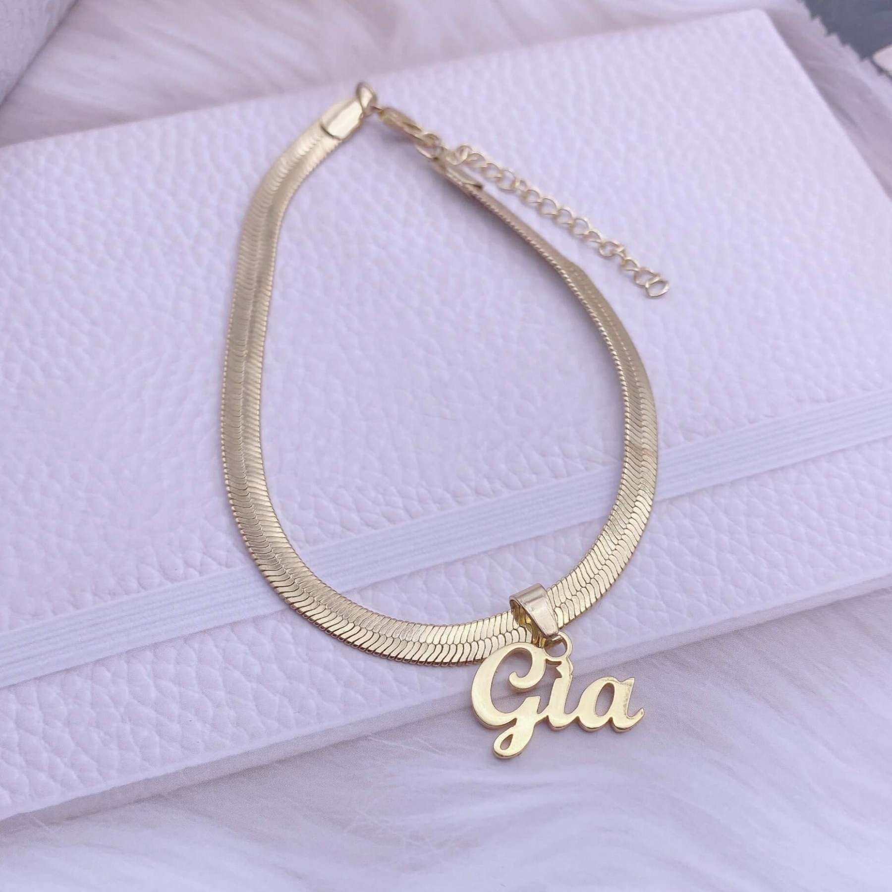 925 Sterling Silver Nameplate Pendant with Snake Chain Personalized Name Necklace-silviax