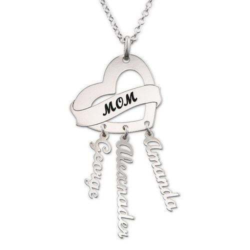 Mother Necklace With 1 To 4 Name Personalized Family Necklace-silviax