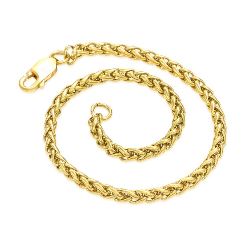 3mm/5mm Franco Chain Gold Plated Bracelet-silviax