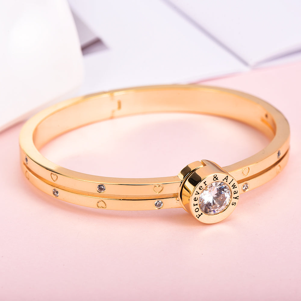 Hinge Crystal Bangle Personalized Custom Gold Plated Name Bracelet-silviax