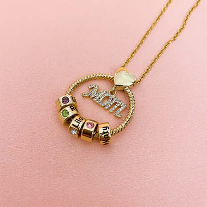 Mom 1-5 Name Beads and Birthstones Personalized Custom Family Necklace Jewelry Mother's Day Gift for Women Mom-silviax