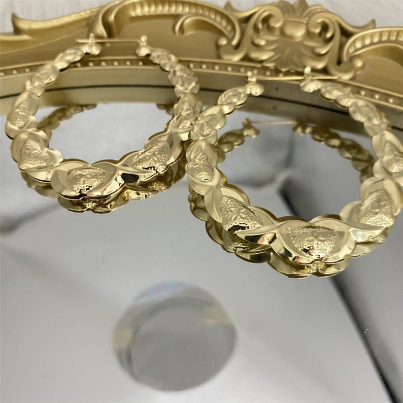 XOXO Bamboo Hoop Earrings Gold Plated-silviax
