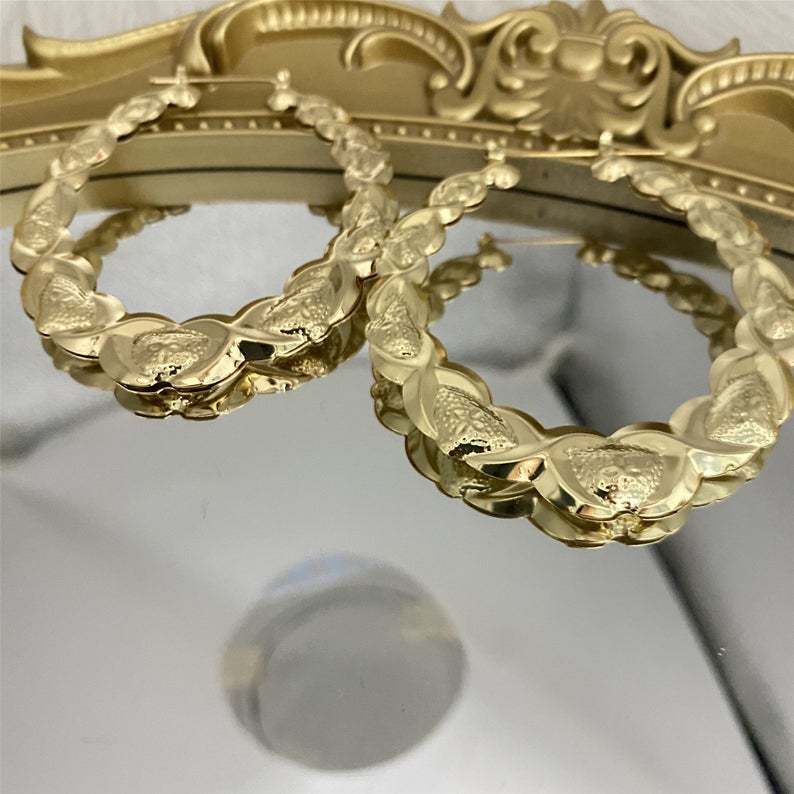 XOXO Bamboo Hoop Earrings Gold Plated-silviax