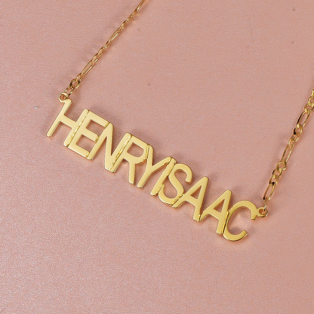 Gold Plated Personalized Capital Letter Name Necklace-silviax