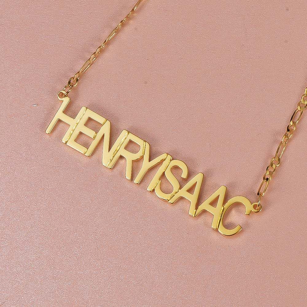 Gold Plated Personalized Capital Letter Name Necklace-silviax