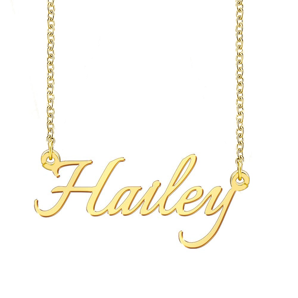 Nameplate Pendant Engrave Gold Plated Name Necklace Personalized Custom Jewelry Gift for Women Kid-silviax