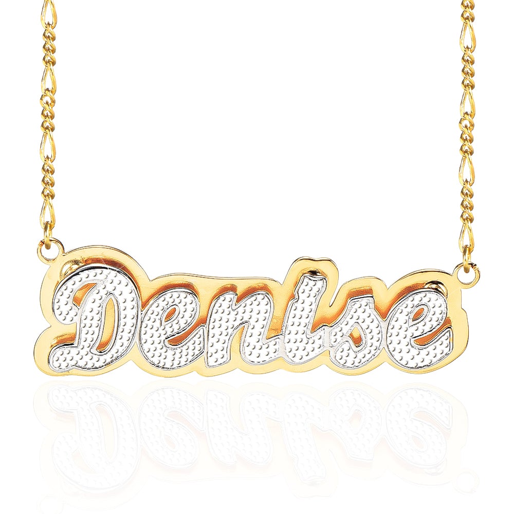 Double layer Gold Plated Two Tone Custom Name Necklace-silviax
