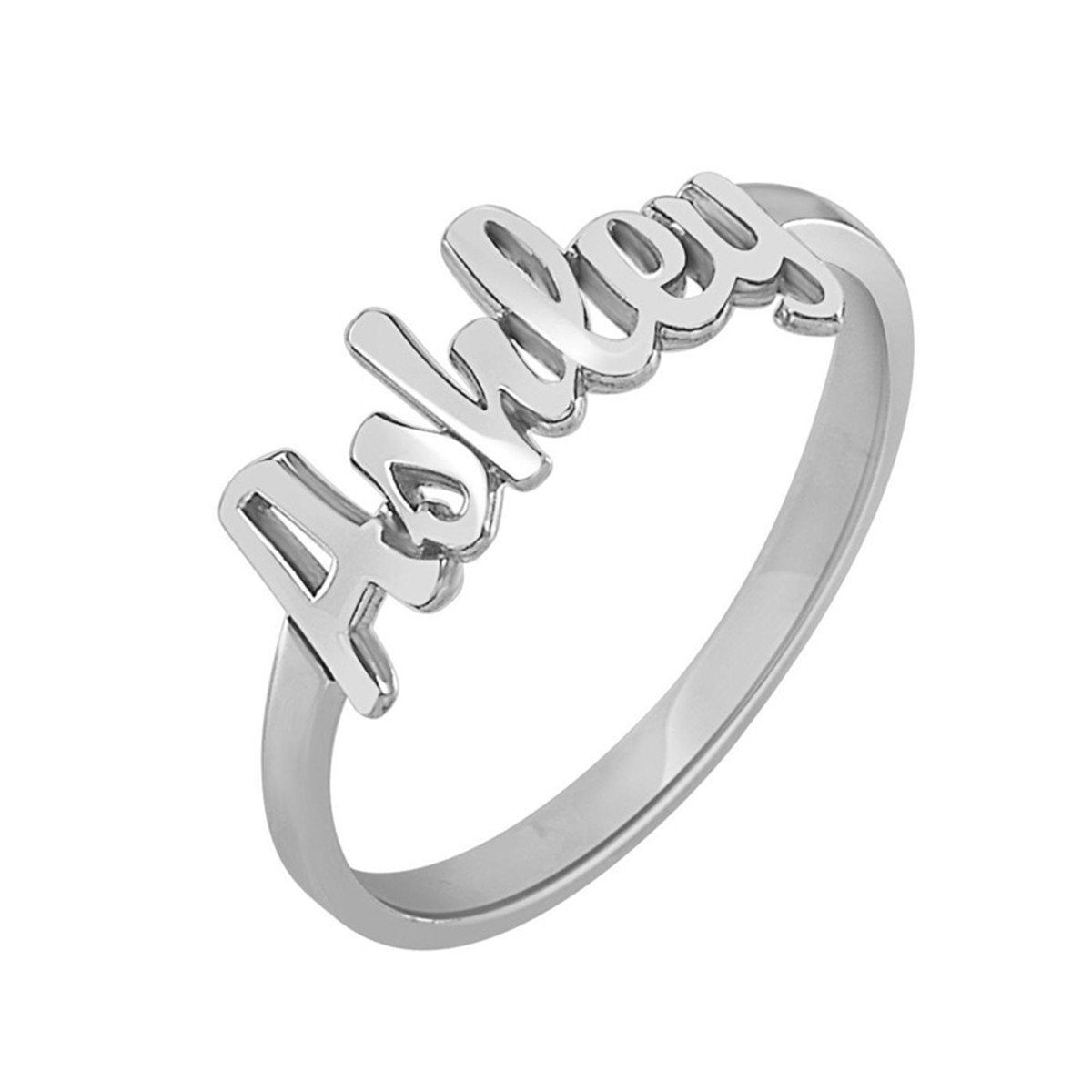 925 Sterling Silver Personalized ring with name For Girls-silviax