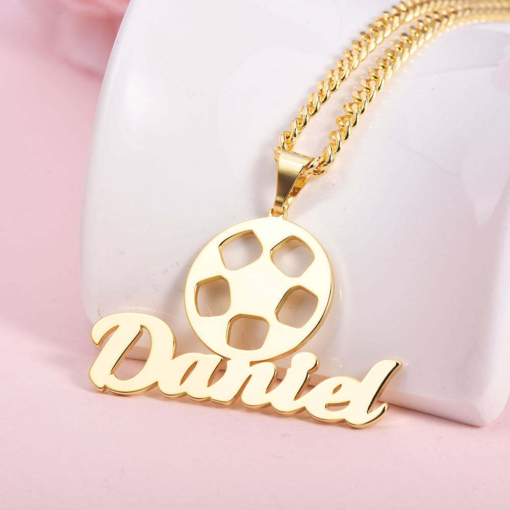 Personalized Sports Football Name Necklace for Men Kids-silviax