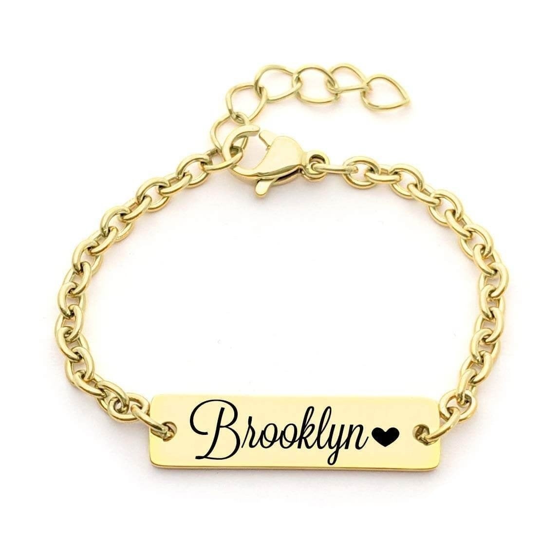Gold Plated Personalized Engraved Name Bar Bracelet-silviax