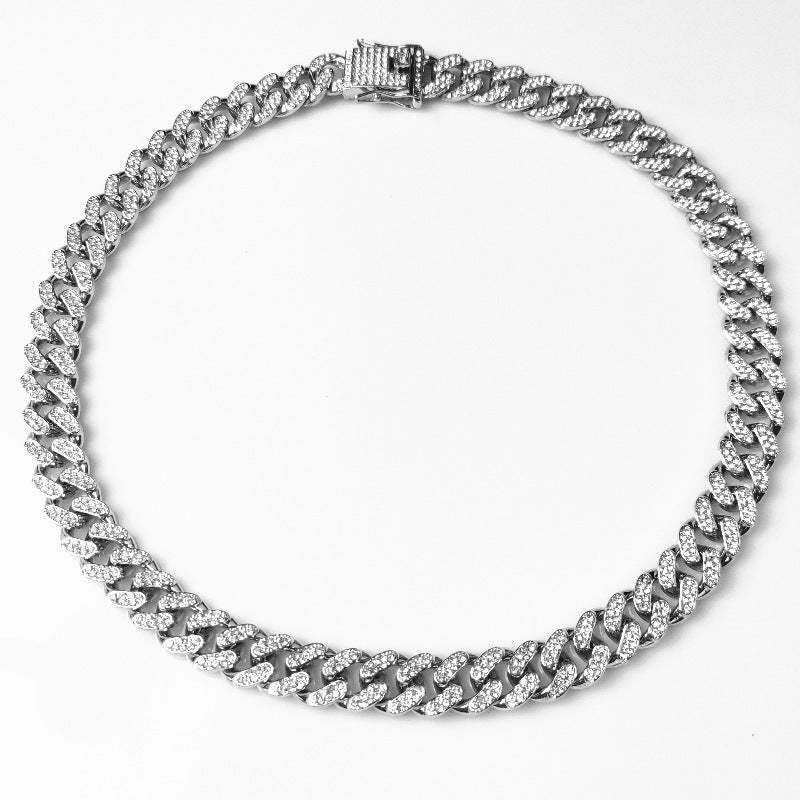 12MM Cuban Chain Gold Plated CZ Fully Iced-Out Necklace Hip Hop Style Jewelry for Men Women-silviax