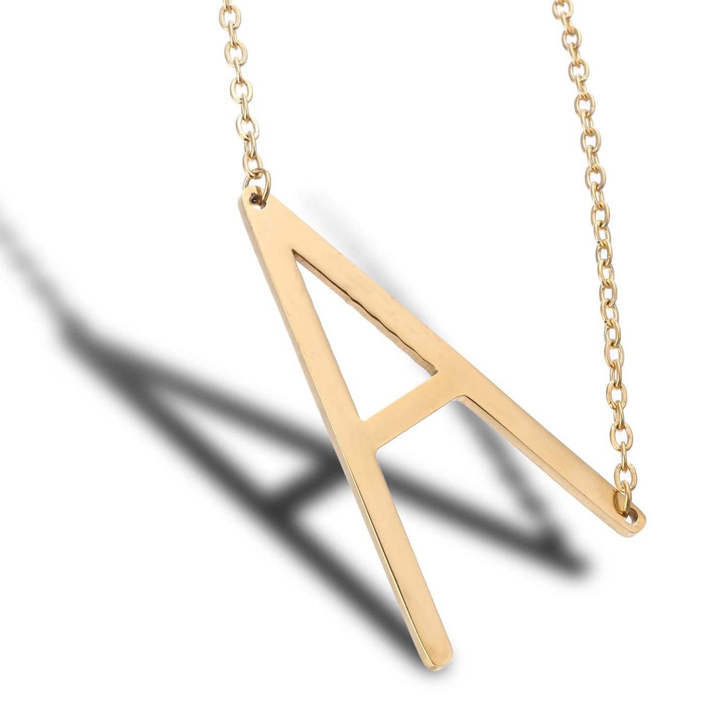 Large Big Letters Pendant Gold Plated Initial Necklace-silviax