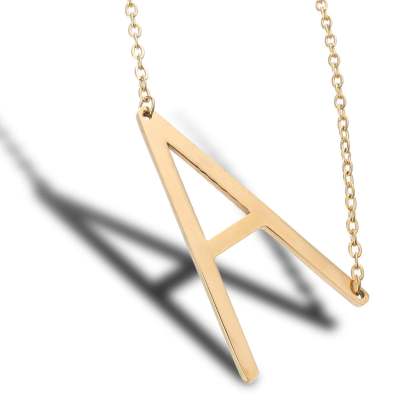 Large Big Letters Pendant Gold Plated Initial Necklace-silviax