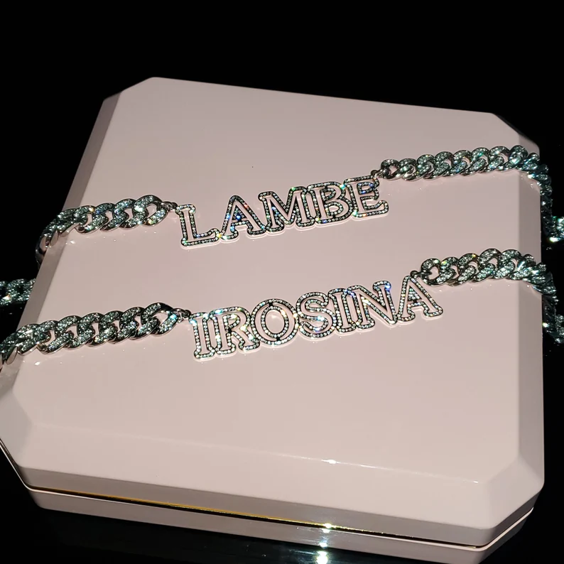 Hip Hop Style Cuban Chain Hollow Capital Letter Custom Initial Name Necklace-silviax
