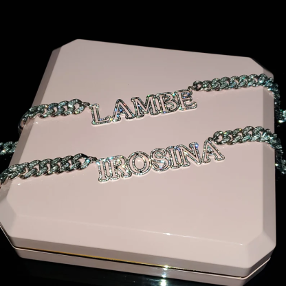Hip Hop Style Cuban Chain Hollow Capital Letter Custom Initial Name Necklace-silviax