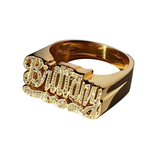 Gold Plated Custom Heart Carved Name Ring-silviax