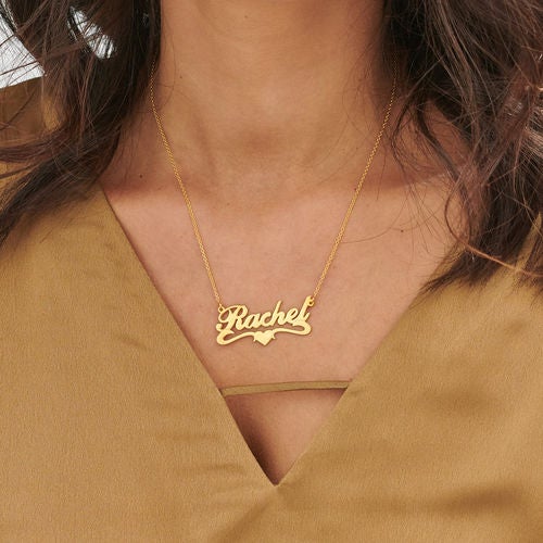 Heart Name Necklace Personalized Custom Gold Plated Mother Gift-silviax