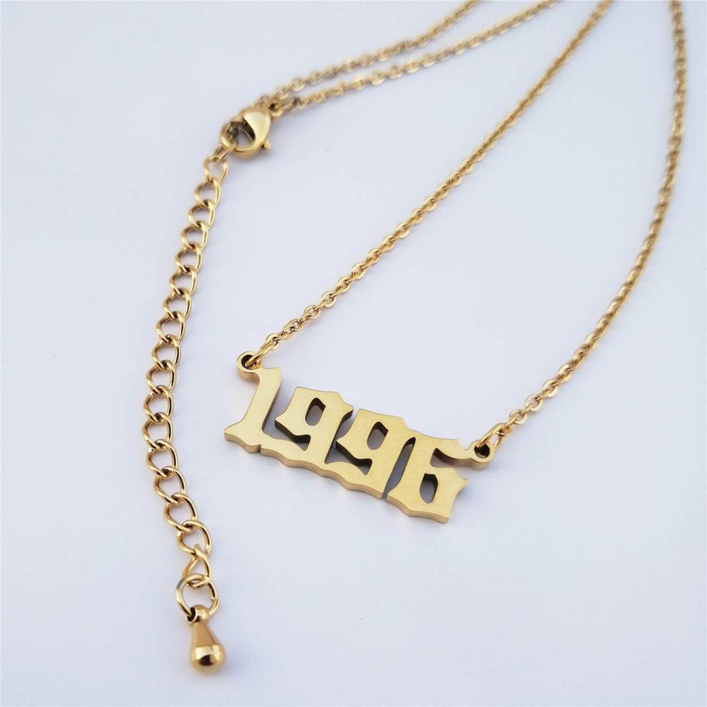Birth Year Number Gold Plated Personalized Necklace-silviax