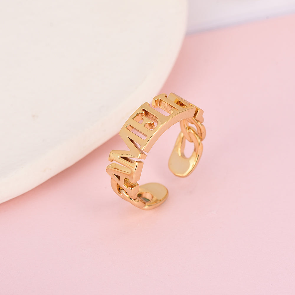 Adjustable Ring Gold Plated Personalized Name Ring-silviax