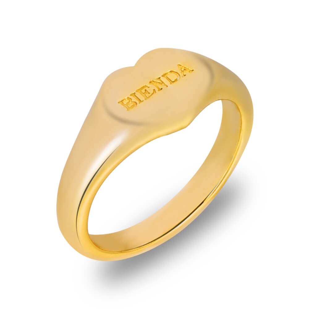 Heart Personalized Custom Gold Plated Engraved Name Ring-silviax