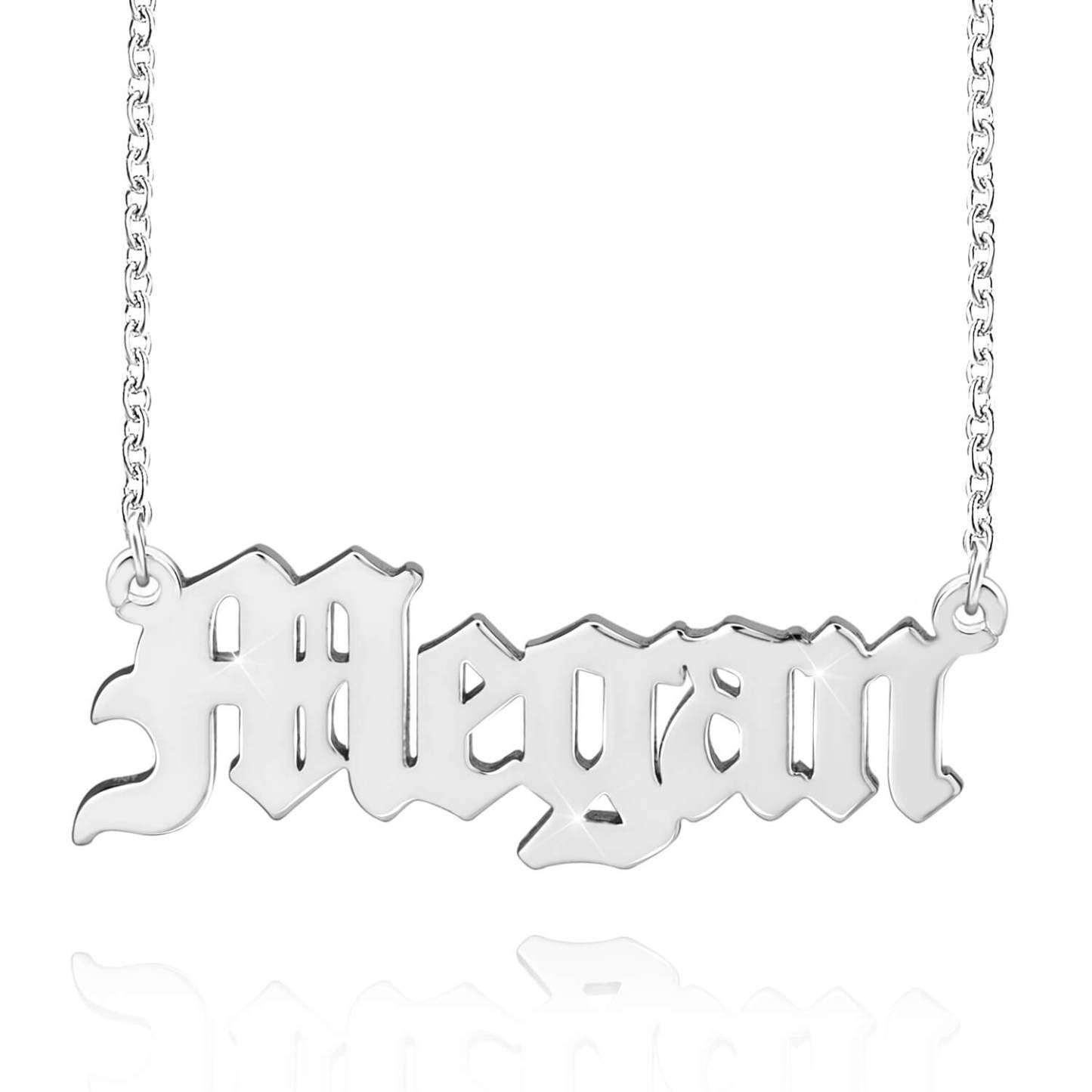 Old English Font Engraved Nameplate Pendant Personalized Custom Gold Plated Name Necklace Goth Style-silviax