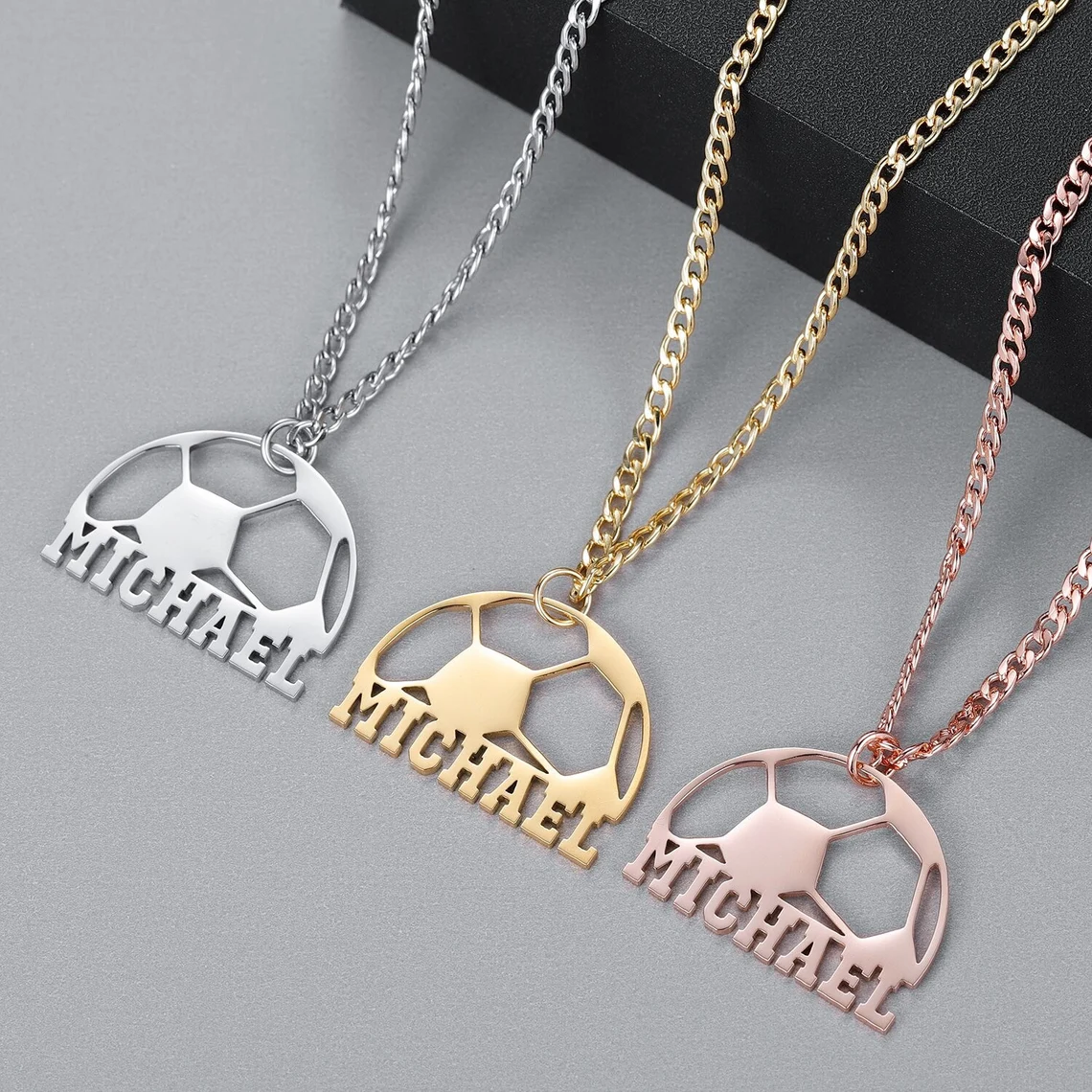 Sport Custom Football Pendant Personalized Soccer Name Necklace-silviax