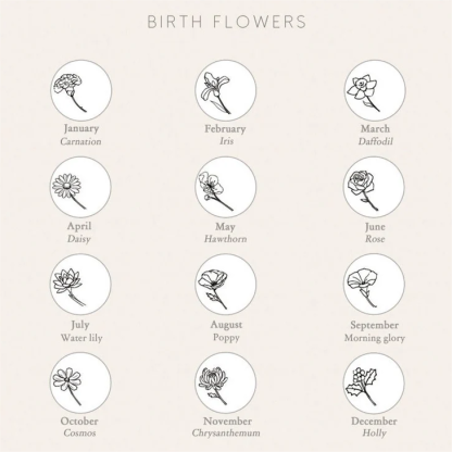 Personalized Birth Flower Gold Plated Engraved Name Ring Holder Necklace-silviax