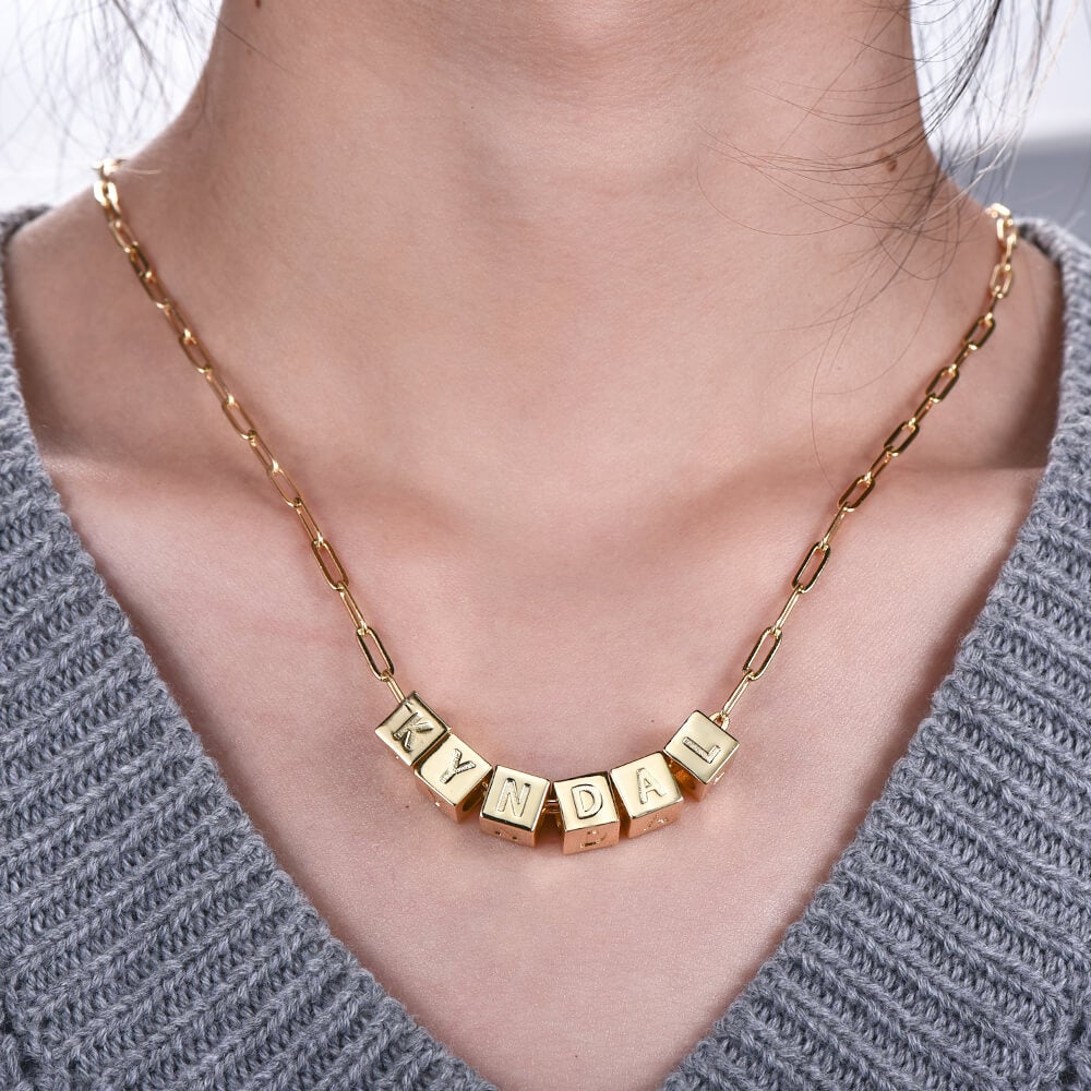 cube letter necklace