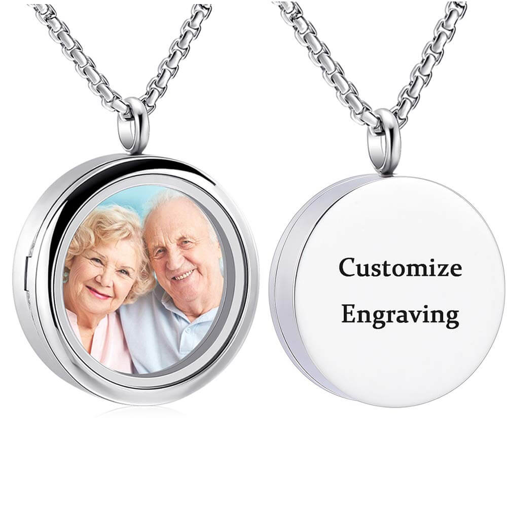 Urn White Gold Personalized Custom Photo Necklace-silviax