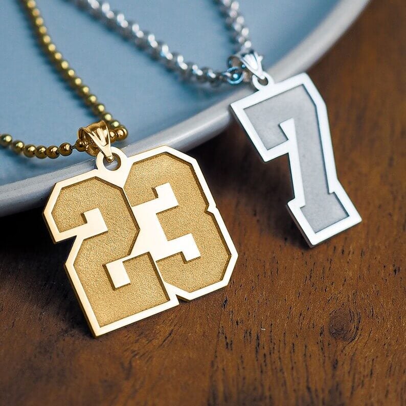 Personalized Gold Plated Jersey Number Necklace-silviax