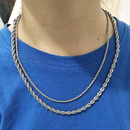 Rope Chain 2mm-6mm White Gold Plated Necklace-silviax