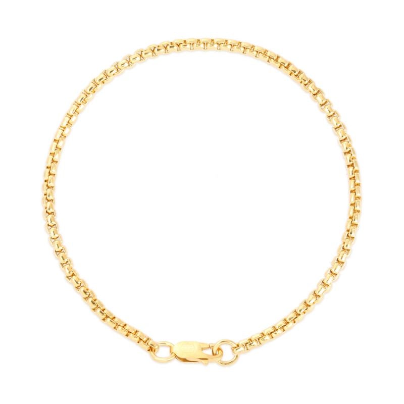 3mm/5mm Round Box Chain Gold Plated Bracelet-silviax