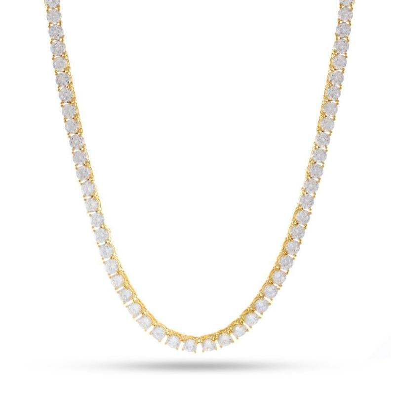3MM/4MM Gold Plated Tennis Chain Necklace-silviax