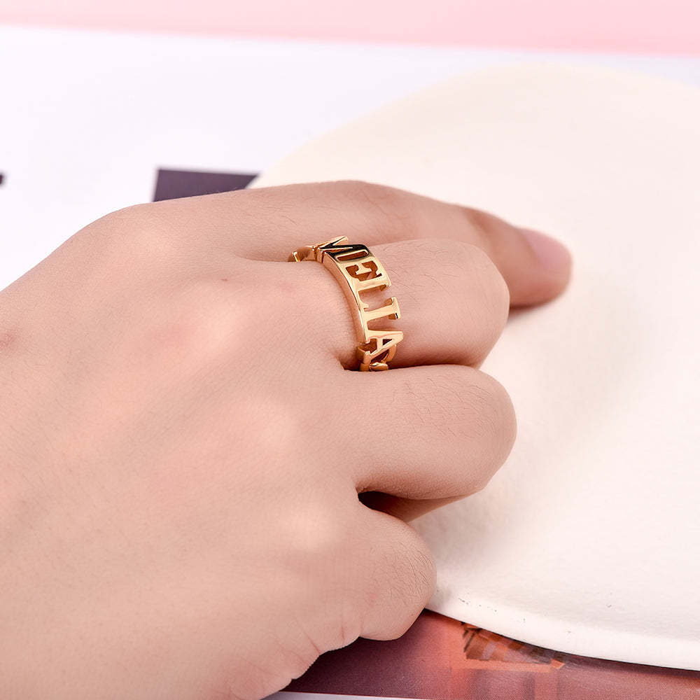 Adjustable Ring Gold Plated Personalized Name Ring-silviax