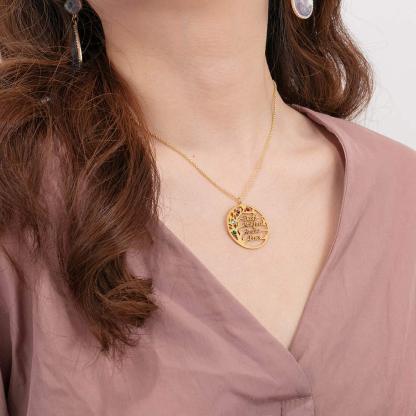 Tree of Life 2-4 Names with Birthstones Personalize Custom Mothers Family Necklace-silviax