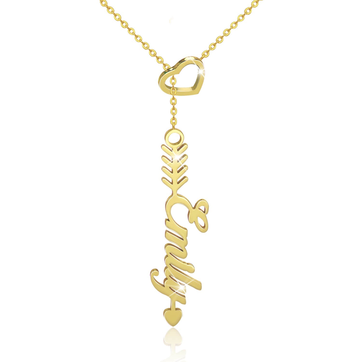 Gold Plated Shaped Heart Necklace With Name-silviax