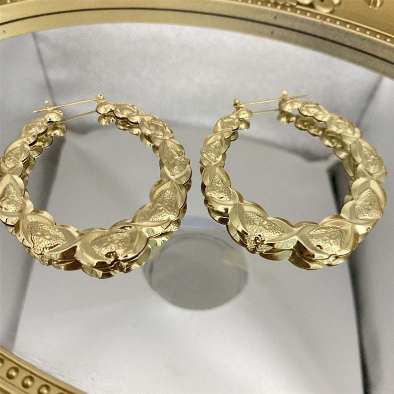 XOXO Bamboo Hoop Earrings Gold Plated-silviax