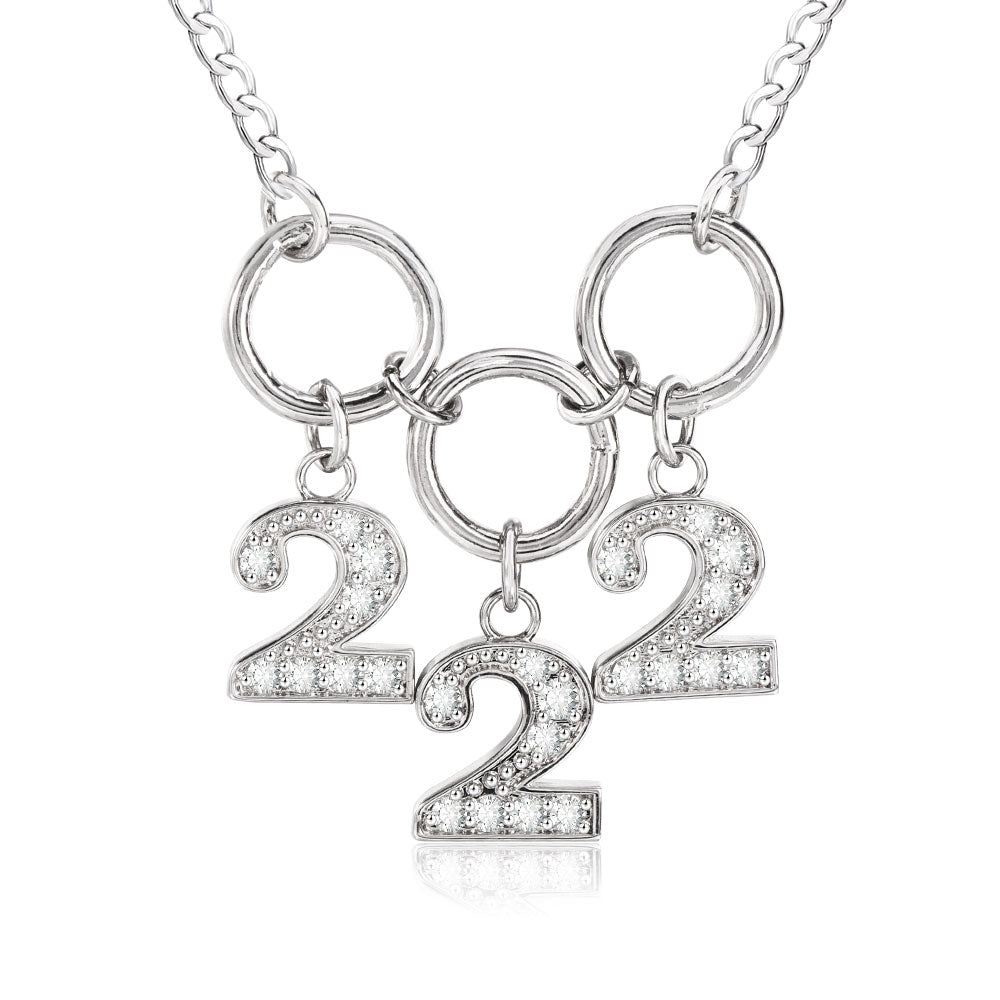 Personalized Three Circle Interlocking Necklace with Angel Number-silviax