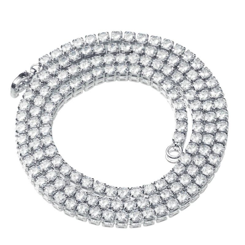 3MM/4MM Tennis Chain White Gold Plated Necklace-silviax