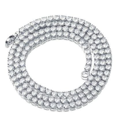 3MM/4MM Tennis Chain White Gold Plated Necklace-silviax