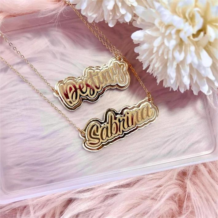 Acrylic Color Nameplate Personalized Custom Cute Name Necklace-silviax