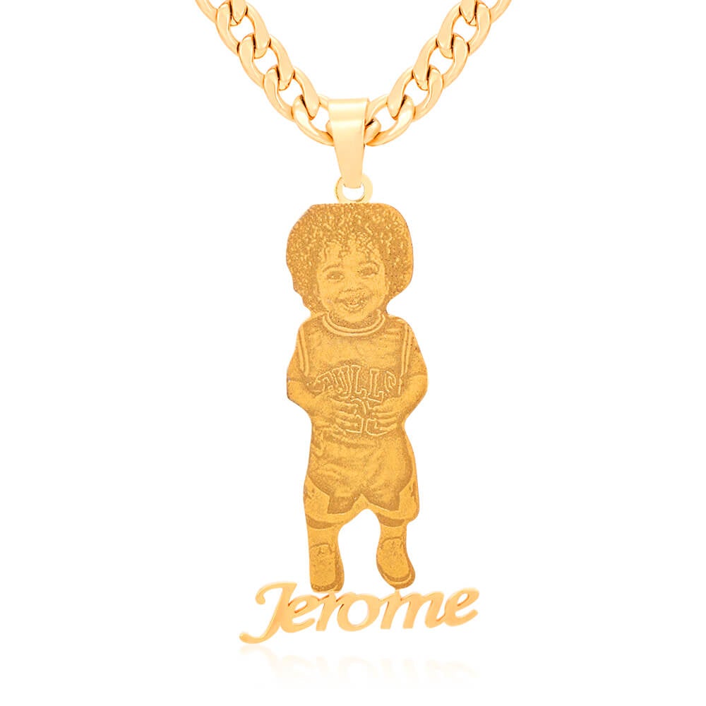 Photo Name Pendant  Personalized Custom Gold Plated Name Necklace-silviax