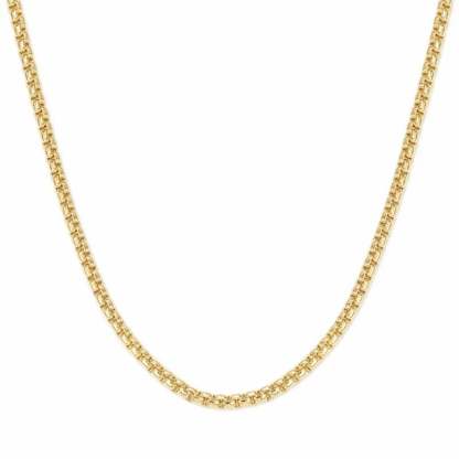 3mm/5mm Round Box Chain Gold Plated Necklace-silviax