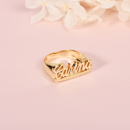 Gold Plated Personalized Customized Name Ring-silviax