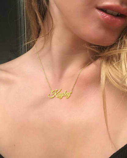 Personalized Custom Nameplate Pendant Gold Plated Name Necklace Jewelry Special Gift Women Girl Mom-silviax